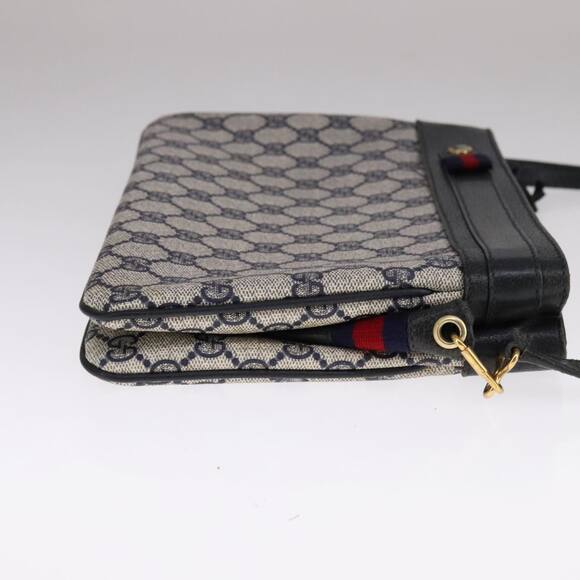 GUCCI GG Supreme Sherry Line Shoulder Bag Pvc Red Navy - Picture 5 of 16